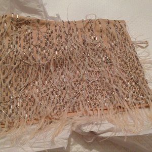 Haute Hippie Ostrich Feathered Beaded Mini Skirt